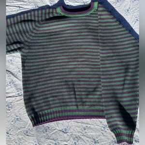 Brooks Brothers Green and purple stripped sweater
